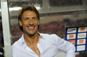 Zambian coach Frenchman Herve Renard smiles before the kick-off at the Africa Cup of Nations (CAN) final football match between Zambia and Ivory Coast at stade deI'Amite in Libreville, Gabon on February 12, 2012. AFP PHOTO/ PIUS UTOMI EKPEI